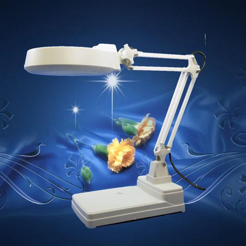 220V Optical Lens LED Magnifier Electronic Welding Circuit Board 10X Magnifying Desktop Magnifying Glass Repair Tool Bracket