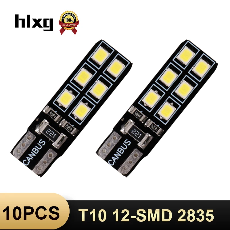 HLXG 10x W5W LED Parking T10 SMD DC резервный задний фонарь 168 192 194 2825 Поворотная сигнальная