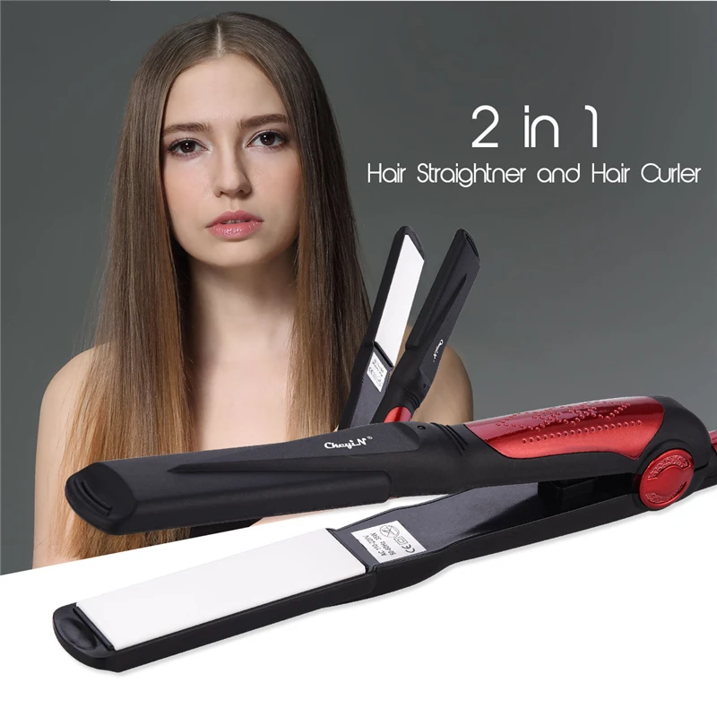 2 in 1 Hair Straightener Professional Ceramic Flat Iron in Constant