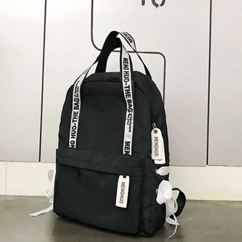 

Women's Backpack Nylon Letter Print Bow Portable Backpack Young Fashion Style