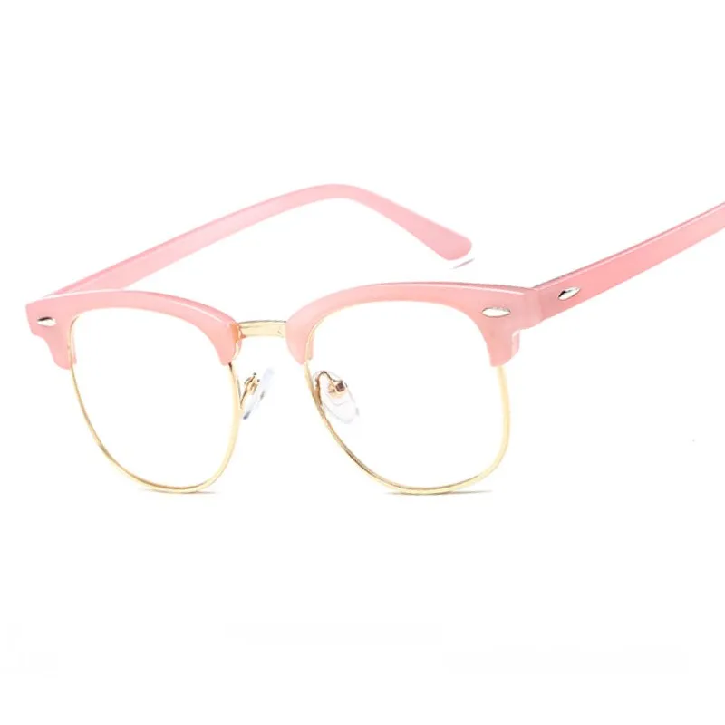 Известный итальянский бренд, дизайнерские женские и мужские розовые очки-половинки в оправе, оптическая оправа для женщин, высокое качество, oculos de grau feminino - Цвет оправы: PINK