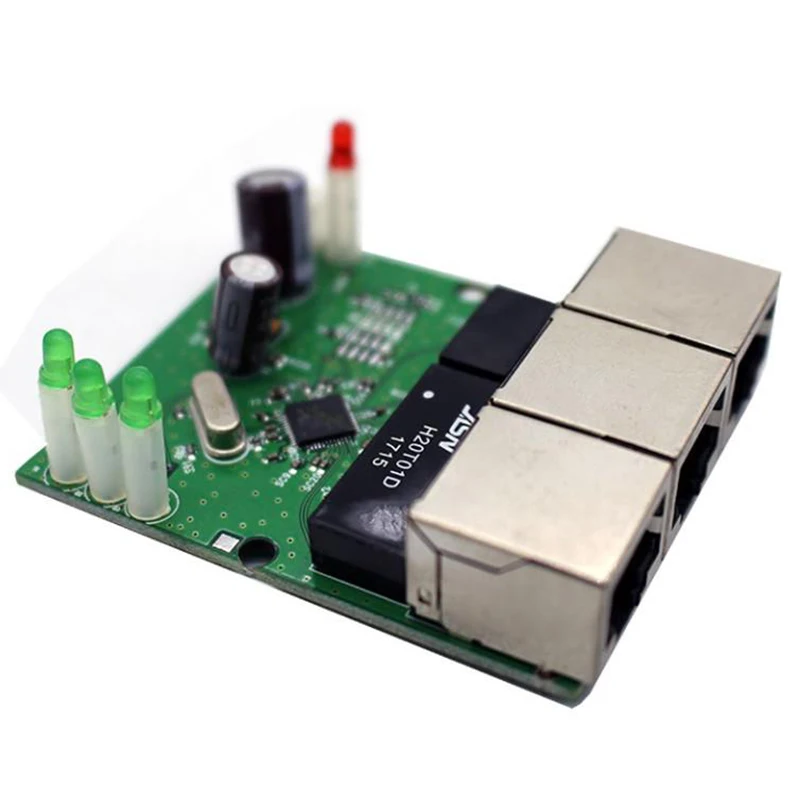 Мини-коммутатор с 3 портами ethernet OEM 10 / 100 Мбит/с rj45 сетевой коммутатор хаб плата