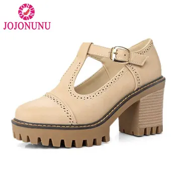 

FITWEE Size 33-43 Vintage Women High Heel Shoes Women Hallow Out T Strap Thickh Heel Pumps Party Club Shoes Women Footwears