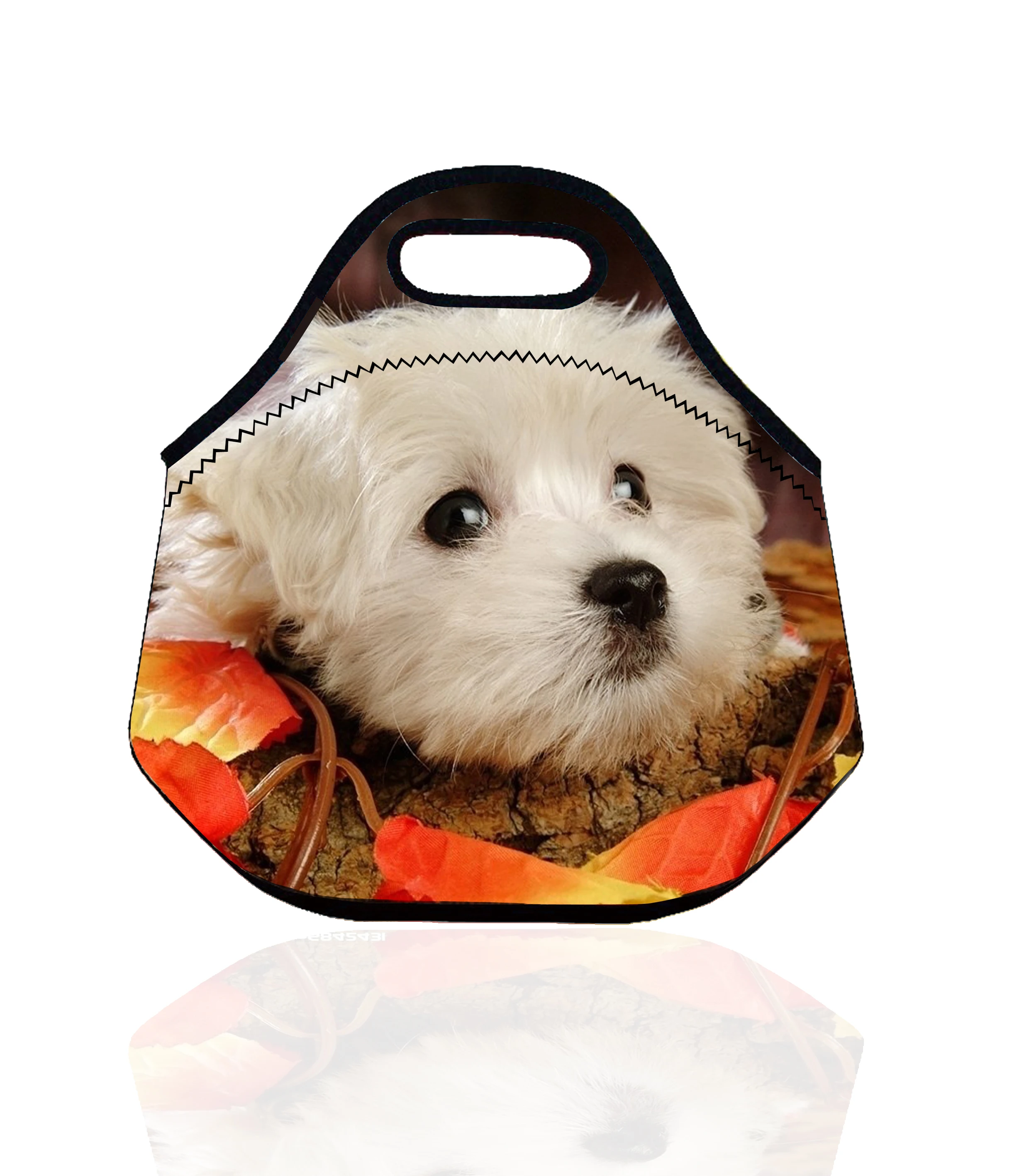 Neoprene Thermal Insulated Lunch Bag Cute Dog Lunch Bag for Kids