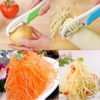 

500Pcs/Lot Vegetable Fruit Candy Color Color Random Stainless Steel Kitchen Gadget Dual Head Tool Slicer Peeler Grater