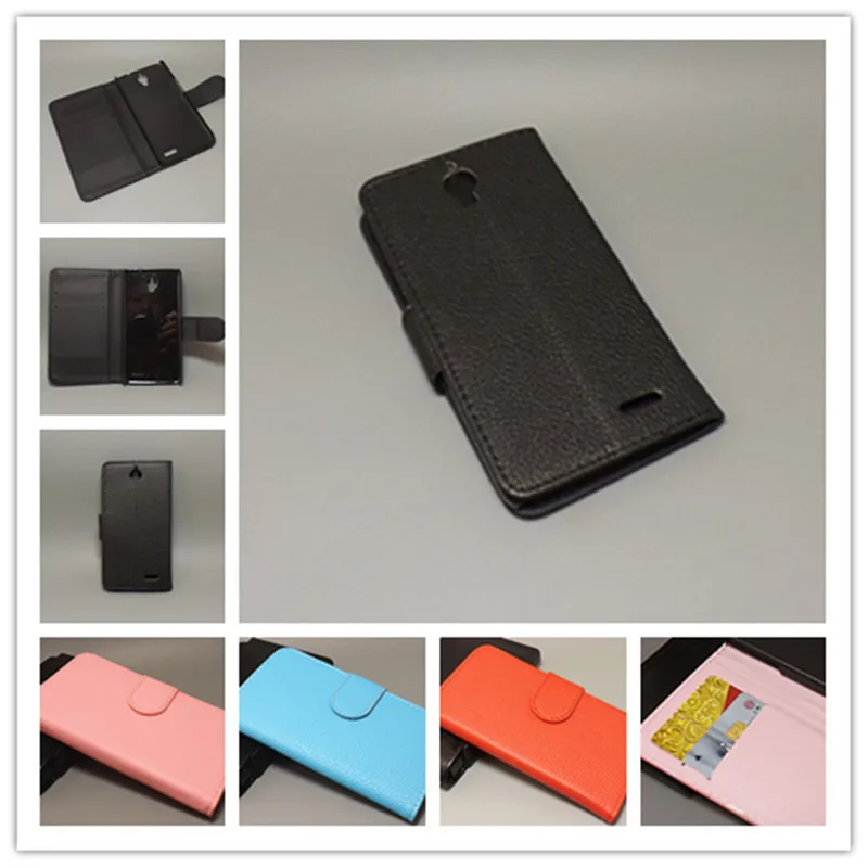 

Alcatel One Touch Idol 6030 OT6030 OT-6030 6030X 6030A Lichi Case Pouch Flip case with 2 Card Holder and pouch slot