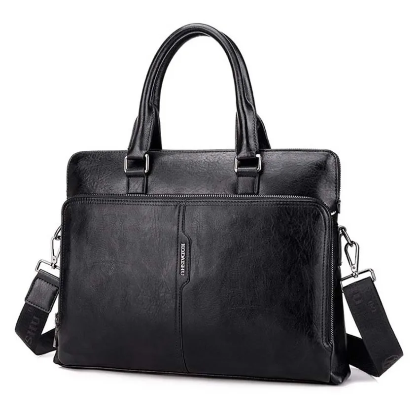 

2018 Men Vintage Briefcase Laptop Shoulder Bag Handbags Fashion Bags Pu Material Men Business Briefcases Genuine Leather Handbag