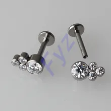 Инкрустация циркония серьги 16 г внутренняя нить Labert губы Percing с G23 титана уха Tragus хрящи гвоздики ювелирные изделия для тела