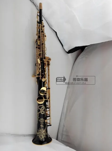 Best price at $310 Cheap Big sale Wholesale - France Henri selmer B soprano saxophone Super action 80 series II gold-bonded black body