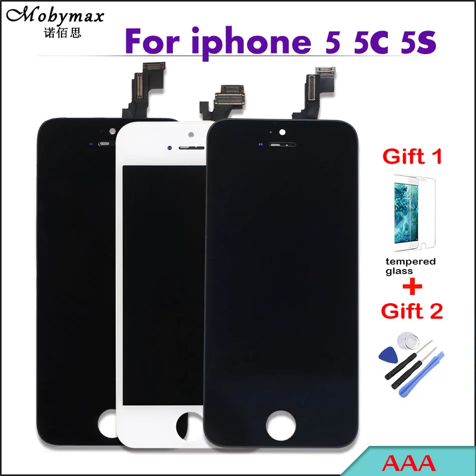 2 Free Gifts Black White Top Quality Touch Screen Ecran For IPhone 5s Only LCD Display