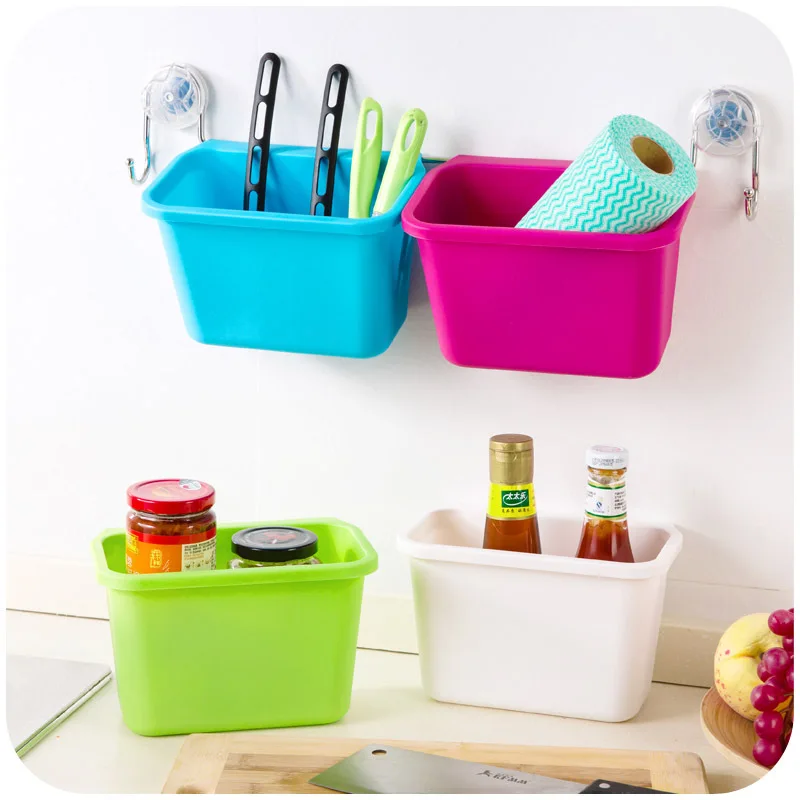 

NEW Candy Color Hanging Multi-function Storage Box Classification Plastic Desktop Storage Box Kitchen Storage -25