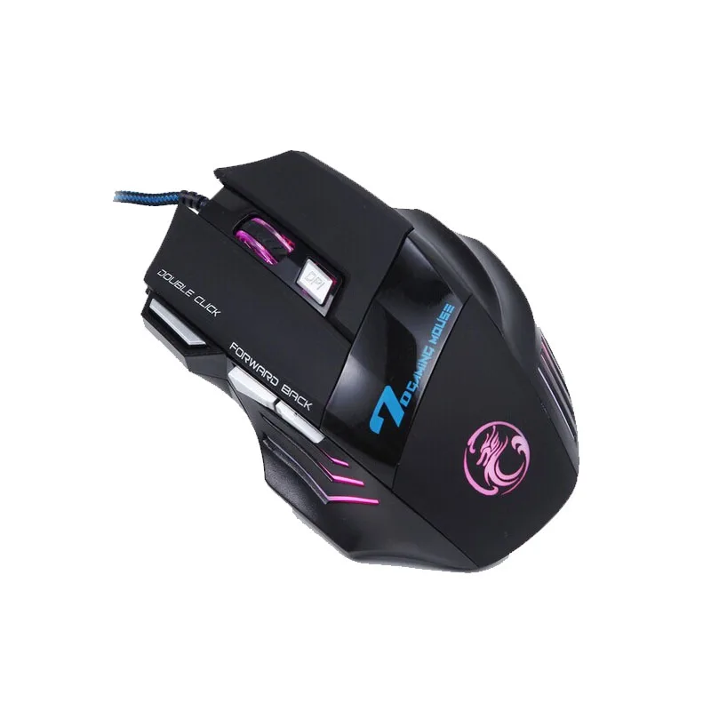 Проводной игровой Мышь мыши 7 кнопок оптическая компьютерная мышь e-спортивная USB Мышь для компьютера ноутбука Raton Ordenador X7 - Цвет: Black
