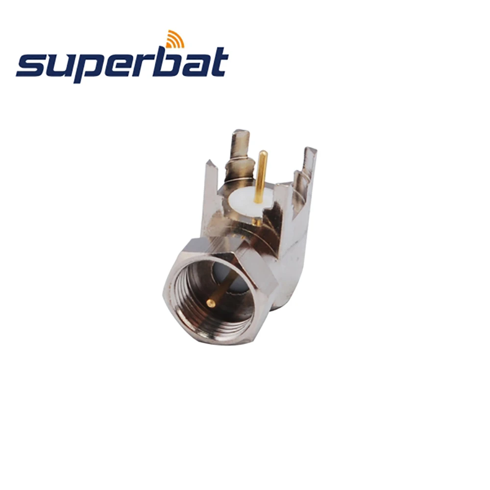 Superbat 10 шт. 75 ом F сквозное отверстие штекер PTFE прямоугольный монтаж печатной платы