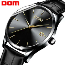 Watch Men DOM Top Brand Luxury Quartz Watch Casual Quartz-Watch Leather Mesh Strap Ultra thin Clock male Relog M-11BL-1M Watch Men DOM Top Brand Luxury Quartz Watch Casual Quartz-Watch Leather Mesh Strap Ultra thin Clock male Relog M-11BL-1M
