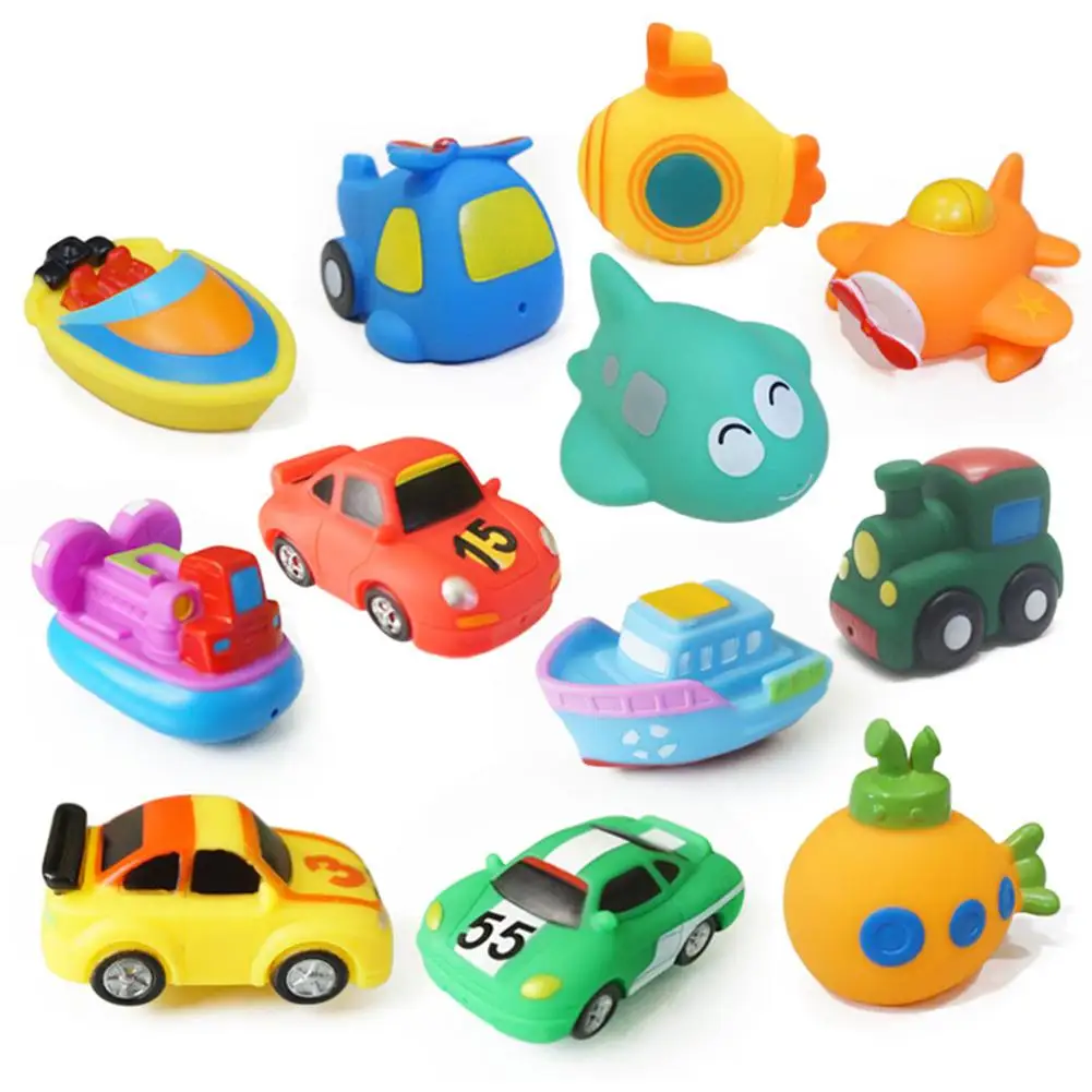 

Baby Bath Car Boat Vehicle Floating Water Sprinkler Squeaky Tub Squeeze Toy