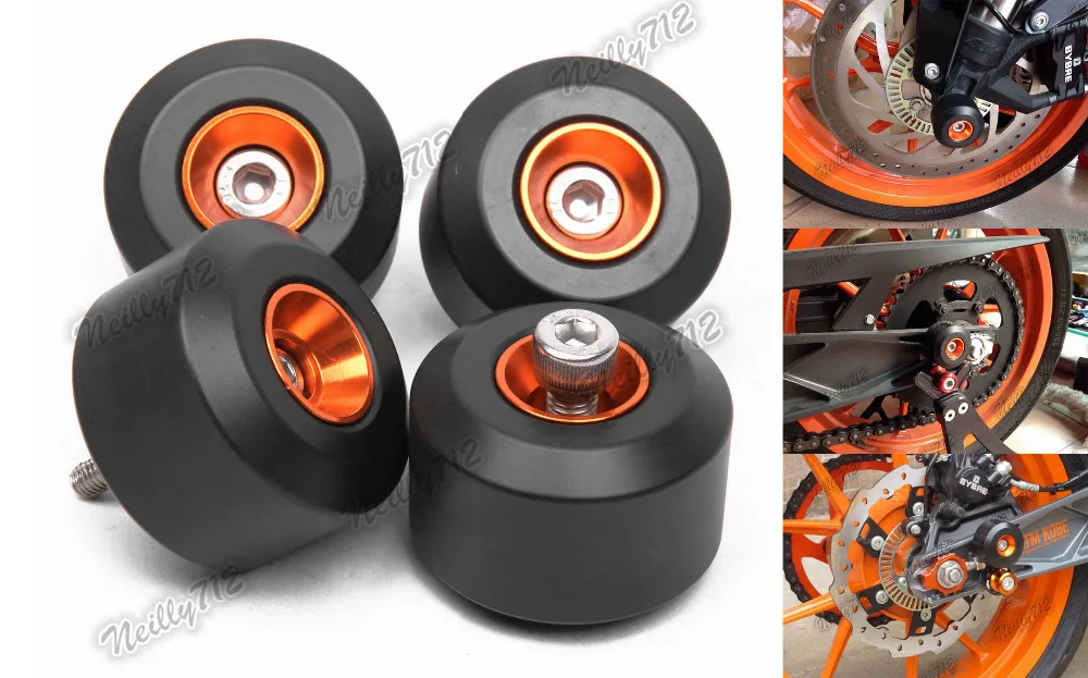 

Motorcycle 4 pcs Front & Rear Fork Wheel Frame Slider Crash Protector For KTM Duke 125 200 390