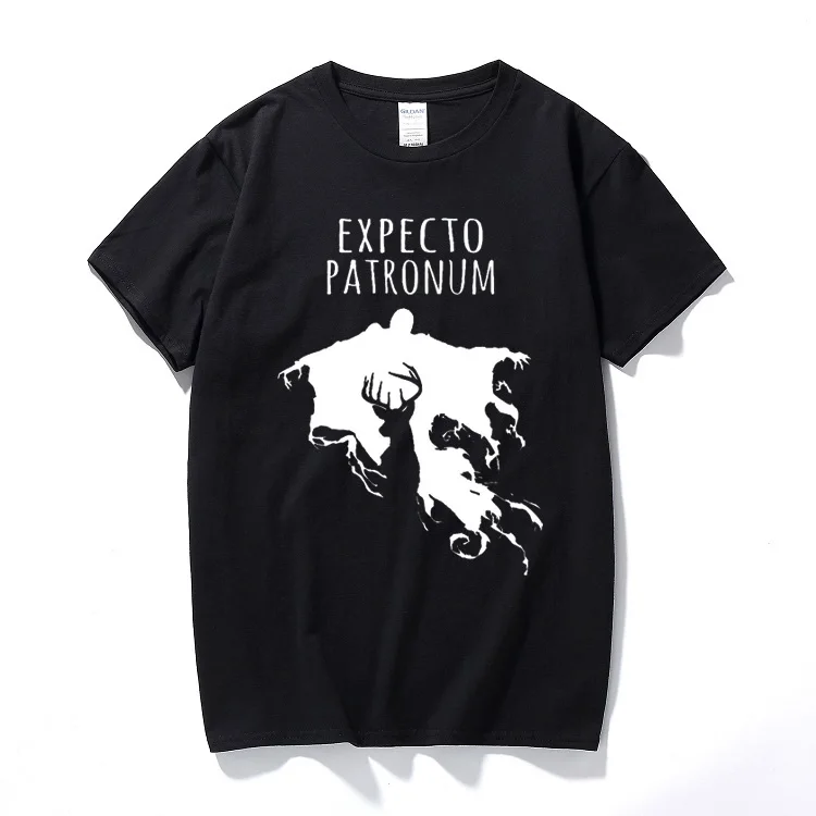 

Expecto Patronum T Shirt Top Dementor Spell Harry Rowling Hermione Ron Cotton short sleeve t-shirt tops camisetas men clothes