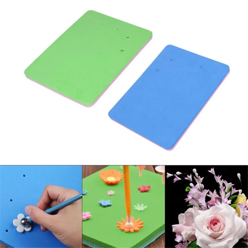 

TTLIFE 1PC Fondant Flower Modelling Mat Cake Foam Pad Sponge Gum Paste Decor Sugarcraft Baking Decoration Color Random