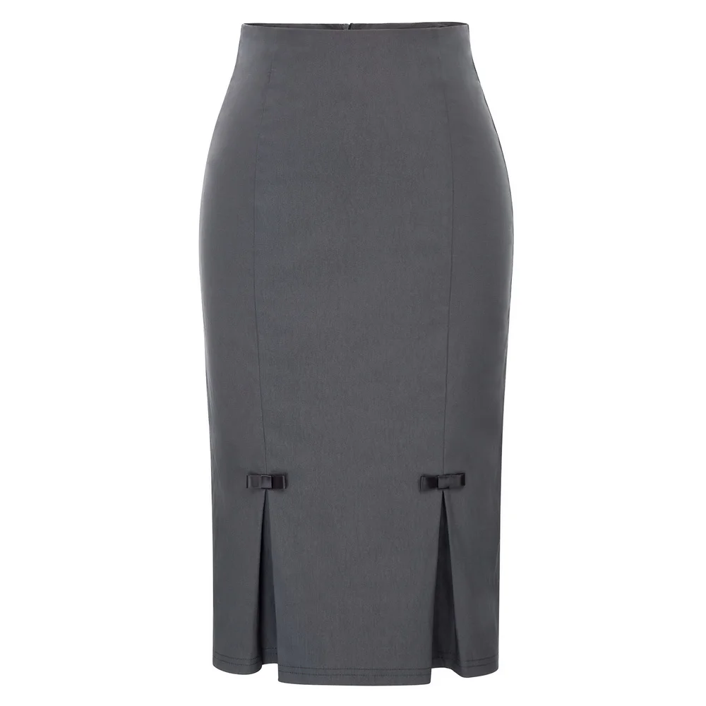High waist Skirt Ladies Pencil Vintage Evening party Formal Women Hips-wrapped Bodycon Bow-knot Casual Fashion | Женская одежда