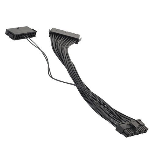 

JFBL Hot ATX Mining 30cm 24 Pin Dual PSU Power Supply Extension Cable for Computer Adaptor Cable Connector