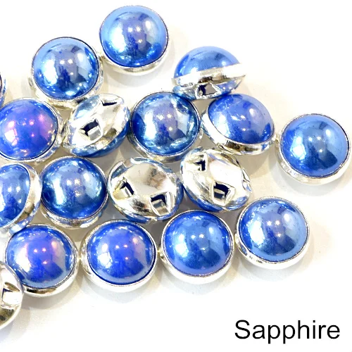 100 шт цветные перламутровые Стразы для шитья с серебряным/золотым клешом, полукруглые жемчужины для рукоделия одежды B3120 - Цвет: Sapphire Silver claw