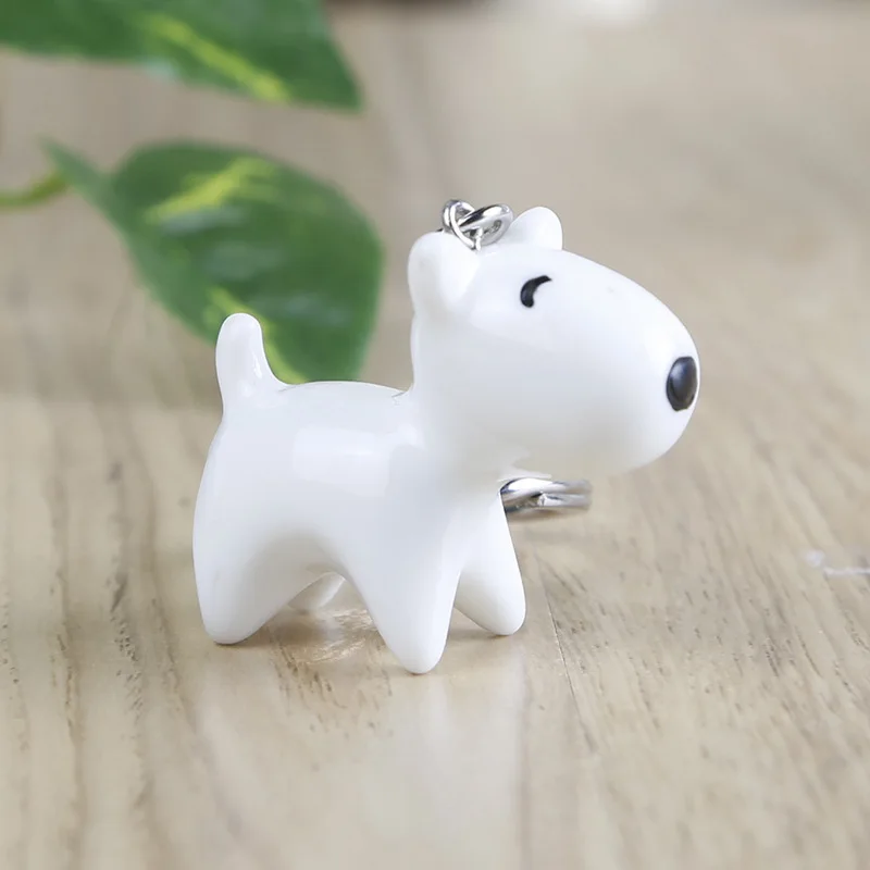 

Dog Keychain Cute 3d Leather Resin Enamel Fashion Rhinestone Key Chain Chaveiro Sleutelhanger Porte Clef Llaveros Mujer Cat Gift