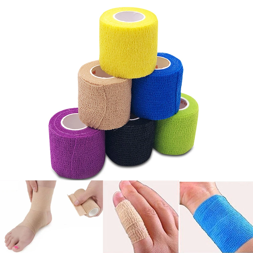 

3 Size Cohesive Bandage Self-adhesive Form Non-woven Waterproof Stealth Wrap Tape Elastic Compression First Aid Medical Wrap C