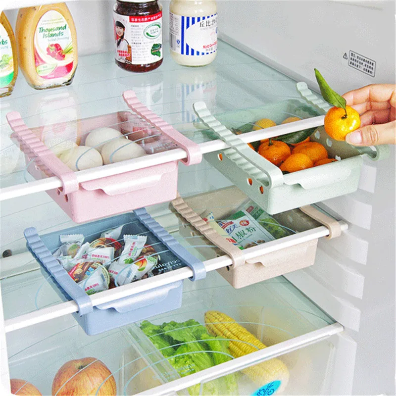 

14.5 x 12 x 4.5 cm Refrigerator Fridge Drawer Storage Rack Freezer Desk Shelf Holder Kitchen Organizer kitchen tools utensils