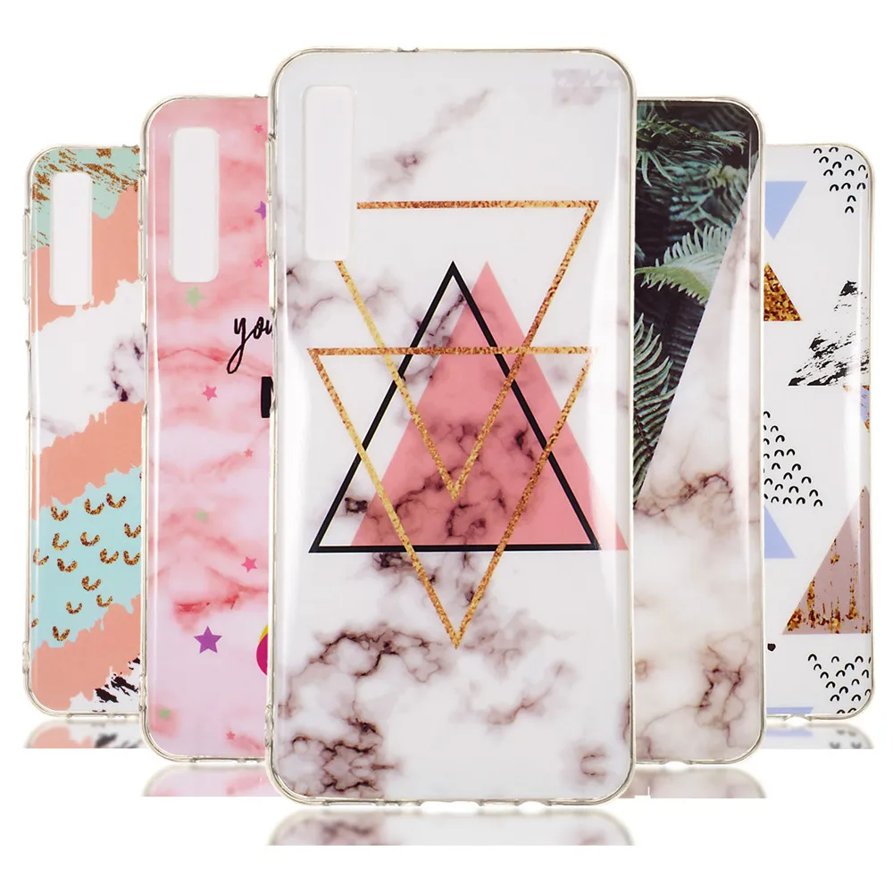 

Soft TPU Case on For Coque Samsung Galaxy A7 2018 Case Silicone Marble Cover For Funda Samsung A9 2018 Cover Phone Cases Capas