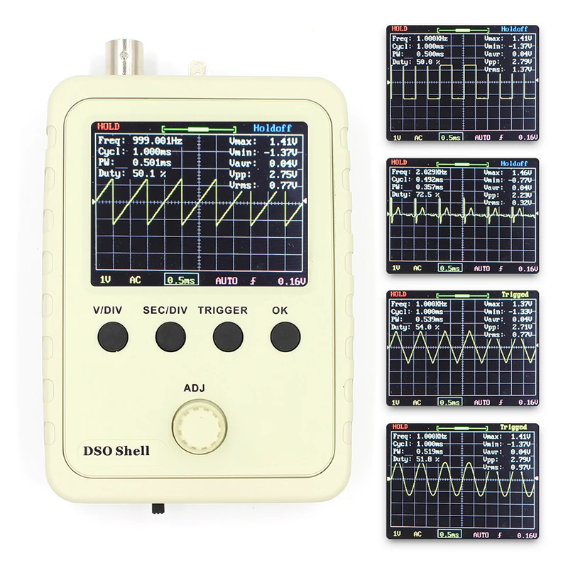 

Digital Oscilloscope DIY Kit with Case Fully Soldered Electronic Learning Set 1MSa/s 0-200KHz 2.4" TFT Handheld Pocket-size
