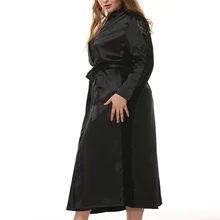 Длинное атласное платье для подружки невесты размера плюс, сексуальный кружевной пеньюар для свадьбы, женская пижама банный халат, женское кимоно, халат, домашняя одежда