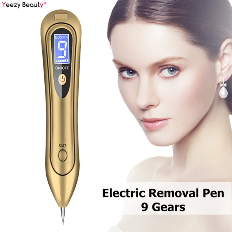 

9 Gears LCD Face Skin Care Point Pen Mole Removal Dark Spot Remover Skin Wart Tag Tattoo Removal Tool Laser Plasma Pen Beauty