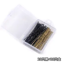 40 шт./компл. Заколки для волос для девочек; Новинка Простой слово клип в штучной упаковке золотистый и черный U-образный булавка для невесты женские аксессуары для волос G0405