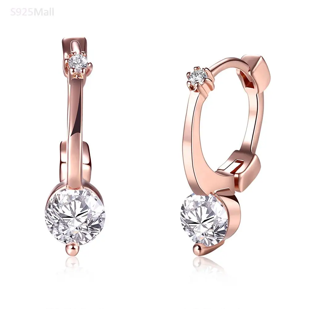Jewelry Classic two claw Jewelry clip on earrings For Women Rose gold-color  CZ simple romantic weeding Jewelry Fine Jewelry Jewelry Classic two claw Jewelry clip on earrings For Women Rose gold-color  CZ simple romantic weeding Jewelry Fine Jewelry