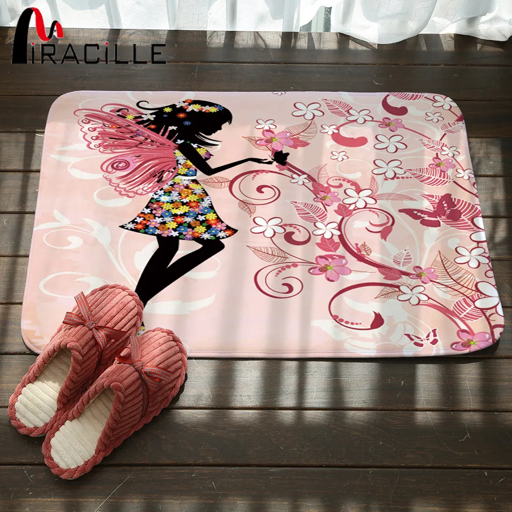 Miracille Waterproof Anti-Slip Beautiful Butterfly Girl Floor Mat Carpets Bedroom Rugs Decorative Stair Mats Home Decor Crafts Miracille Waterproof Anti-Slip Beautiful Butterfly Girl Floor Mat Carpets Bedroom Rugs Decorative Stair Mats Home Decor Crafts