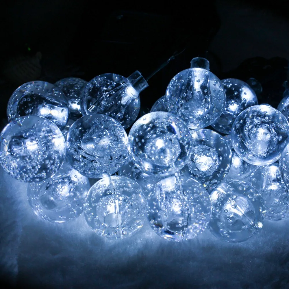 5 м 30 Led шар солнечный светильник гирлянда сад светодиодный Рождественский светильник s свадебный Декор гирлянда вода Открытый солнечной энергии лампы