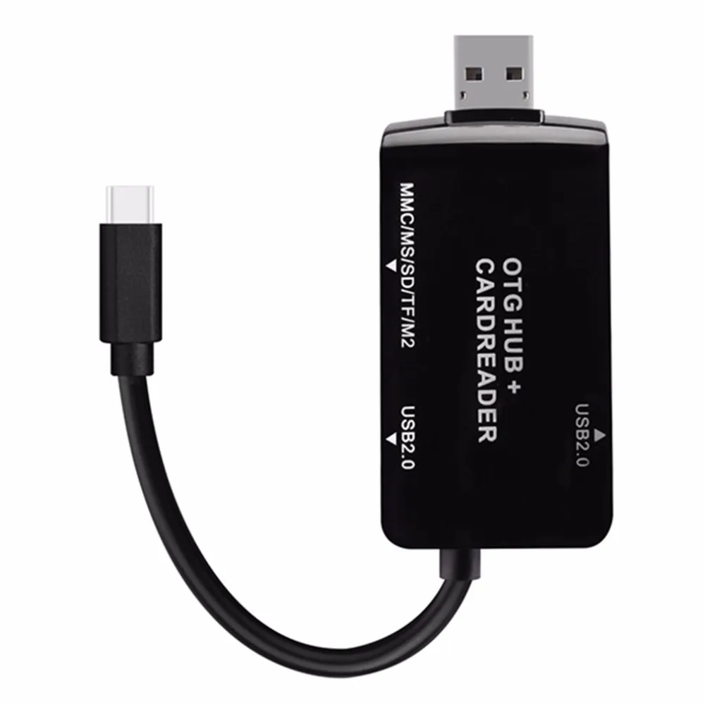 Универсальный OTG 2 Порты и разъёмы USB2.0 HUB с Secure Digital карты памяти/TF/MS/MMC/M2 карты расширения читатель телефон