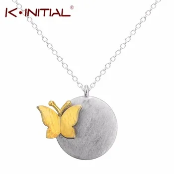 1Pcs 925 Silver Butterfly Pendant Charms Necklace Clavicle Chain Animal Circle Pendants Necklaces Women Fashion Chock Jewelry