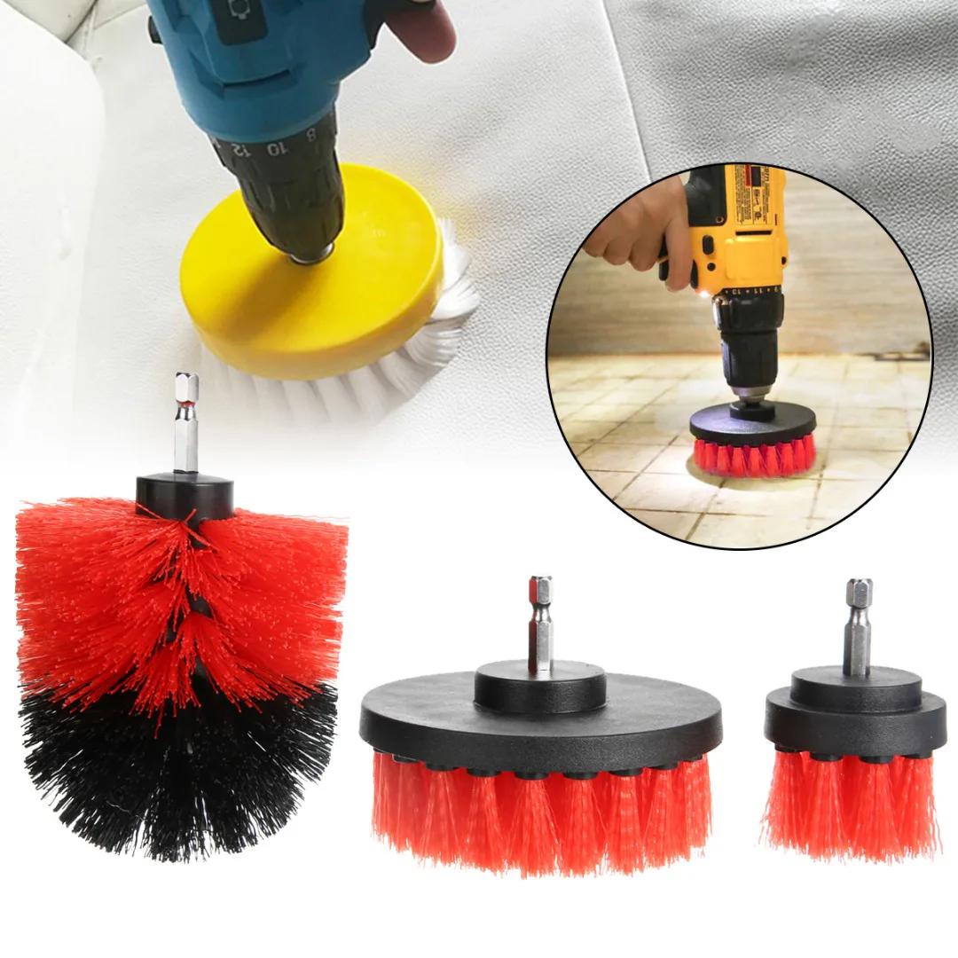 

3pcs/set Household Electric Cleaning Brushes 2" 3.5" 4" Round Power Scrubber Drill Brush Tub Rotary Tool for Kitchen Window