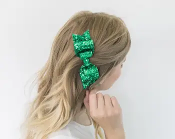

free shipping 50 pcs 3.75'' Girl Glitter Hair Bow Kids hair bow accessories wholesalet rendy hair accessories leather