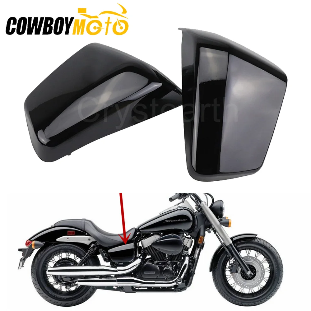 

Chrome Black Left & Right Motorcycle Fairing Battery Side Fairing Covers For Honda Shadow ACE 750 VT750 VT400 VT 400 2004-2011