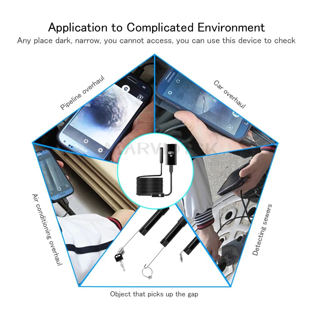 8 мм Wifi эндоскоп 1 м 2 м 3,5 м 5 м 10 м Водонепроницаемая камера бороскоп мягкий Wifi эндоскоп камера бороскоп камера для Android IOS