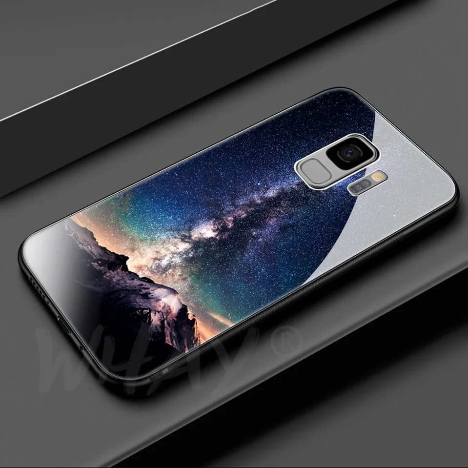 Tempered Glass For Samsung Galaxy S9 Plus Silicone Capa Luxury Patterned Back Case For Samsung S9 Plus S9Plus Note 8 Note8 Cover (11)