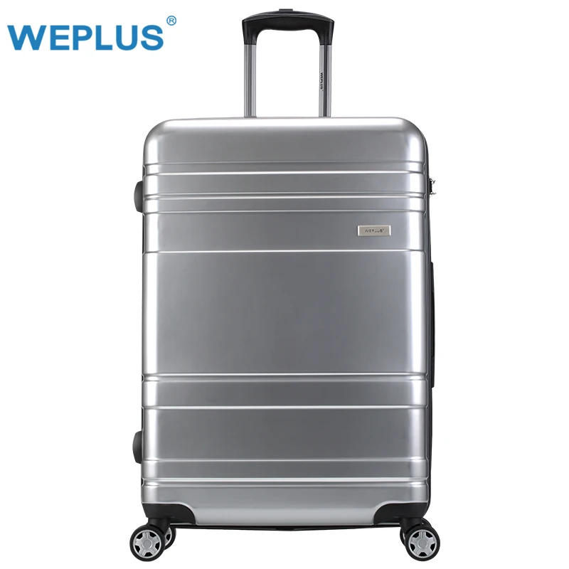 

WEPLUS Suitcase Rolling Luggage Travel Suitcase with Wheels TSA Lock Spinner Custom Rod Box Women Men 28 Inch Sliver Black