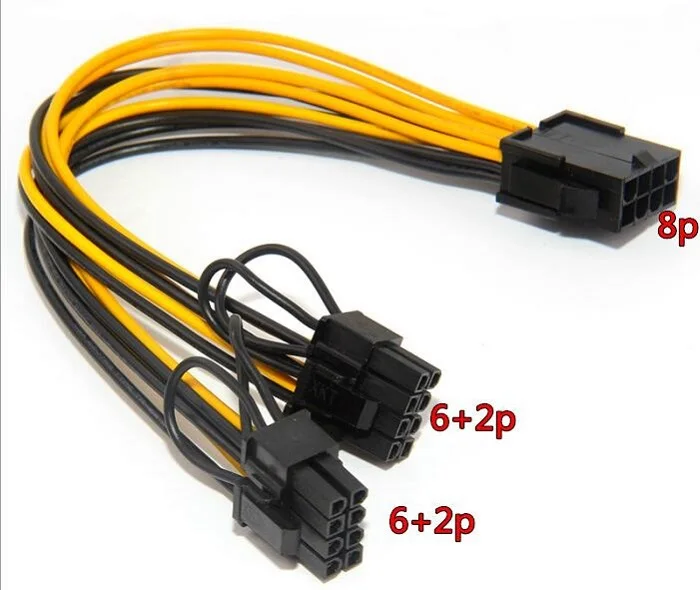 8P to (6+2)Pin Video card power cable for power supply GPU 8pin to dual