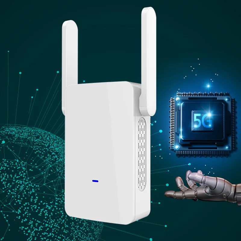 

1200M Wireless Repeater 5.8G High Power Dual Band WiFi Signal Range Amplifier Router LCC77