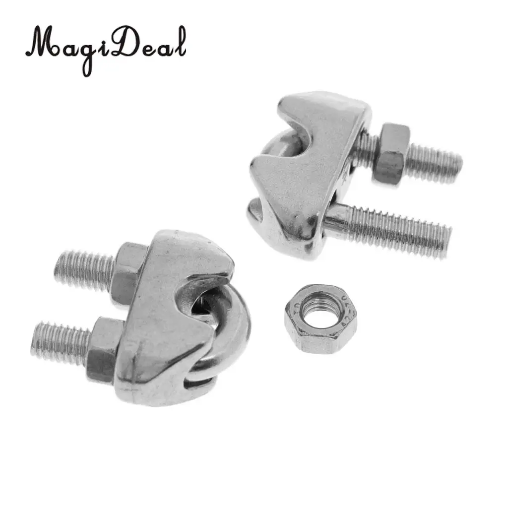 2 шт. зажим для кабеля из нержавеющей стали M3 1/8 дюйма 3 мм|fasteners bolts|fastening clampsfastening rope