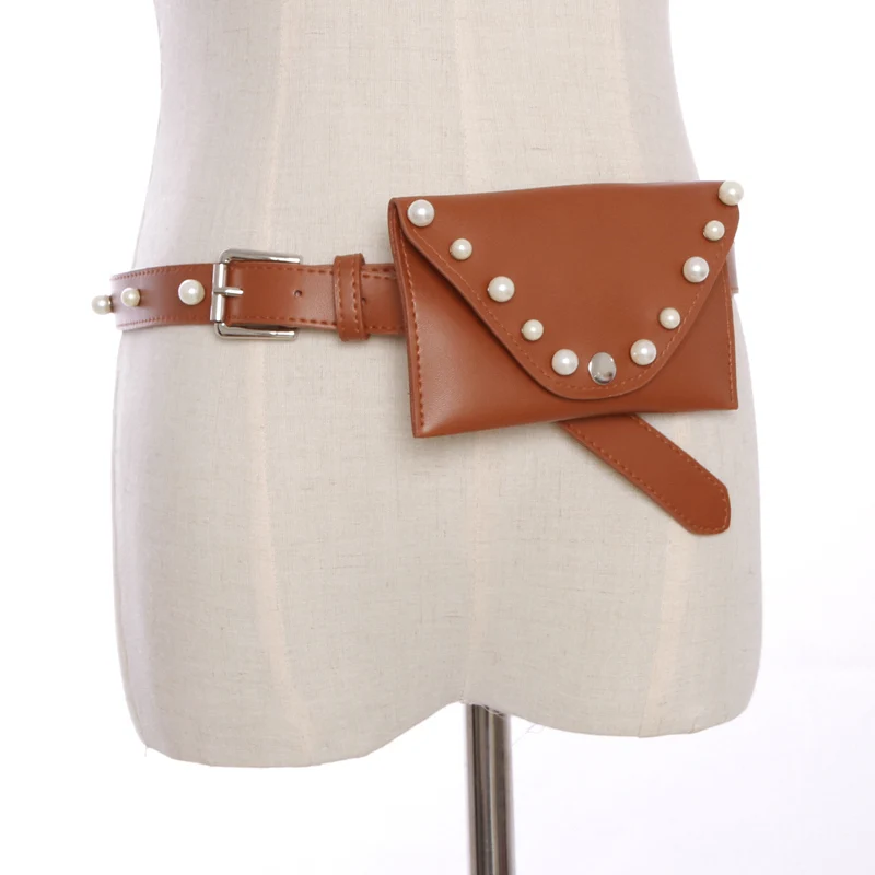 Женский поясной ремень со съемным жемчужный кошелек сумка Футляр для ключей поясная сумка в стиле панк женский кожаный ремень для женского платья