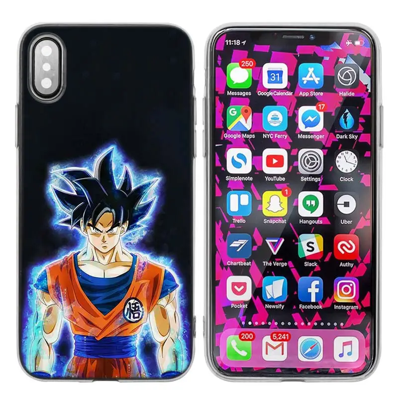 Силиконовый чехол для iPhone XS X Max XR 7 8 6 6s Plus 5 5S SE 5C 7Plus 7+ чехол для телефона s Coque Dragon Ball Z Аниме Гоку мультфильм - Цвет: 015