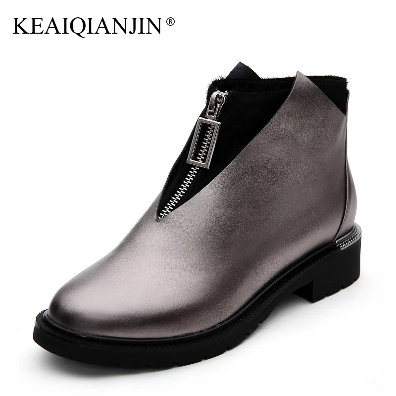KEAIQIANJIN Woman High Heels Genuine Leather Ankle Boots Plus Size 34 - 42 Autumn Winter Boots Fashion Black White Red Shoes цена KEAIQIANJIN Woman High Heels Genuine Leather Ankle Boots Plus Size 34 - 42 Autumn Winter Boots Fashion Black White Red Shoes цены онлайн